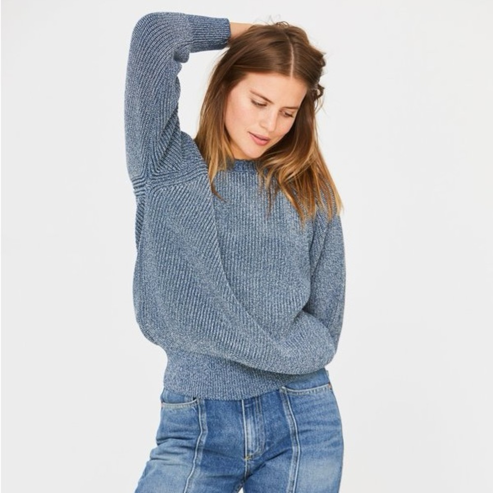 Esby Andy Vintage Fisherman sweater - Denim Blue Sz S - Picture 2 of 6